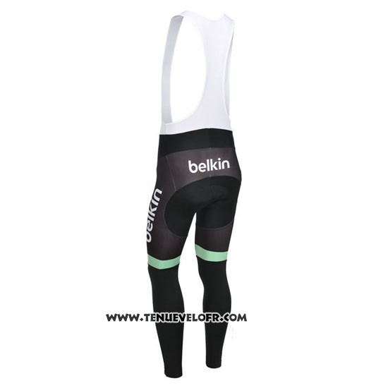 2013 Maillot Ciclismo Belkin Noir et Vert Manches Longues et Cuissard